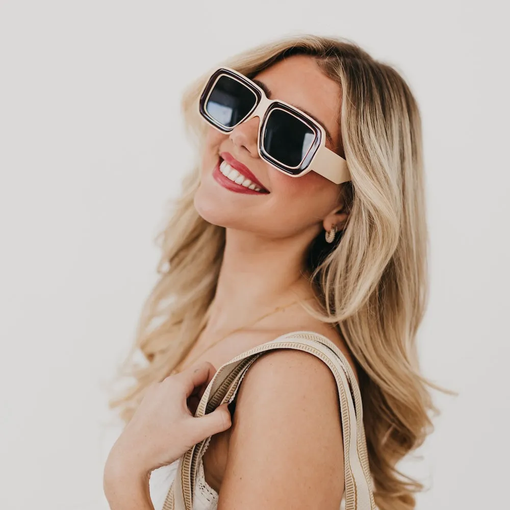 Nicolette Retro Oversized Square Sunglasses by Pretty Simple (Ships in 2-3 Weeks)