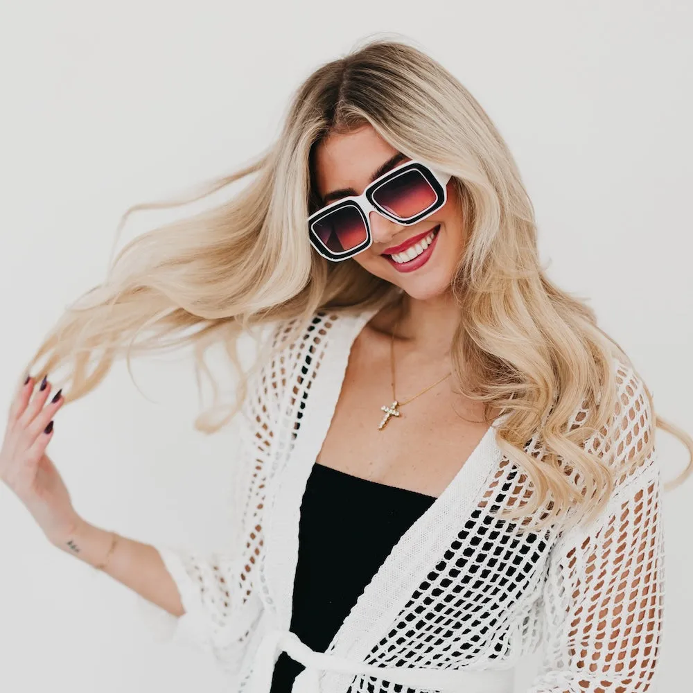 Nicolette Retro Oversized Square Sunglasses by Pretty Simple (Ships in 2-3 Weeks)