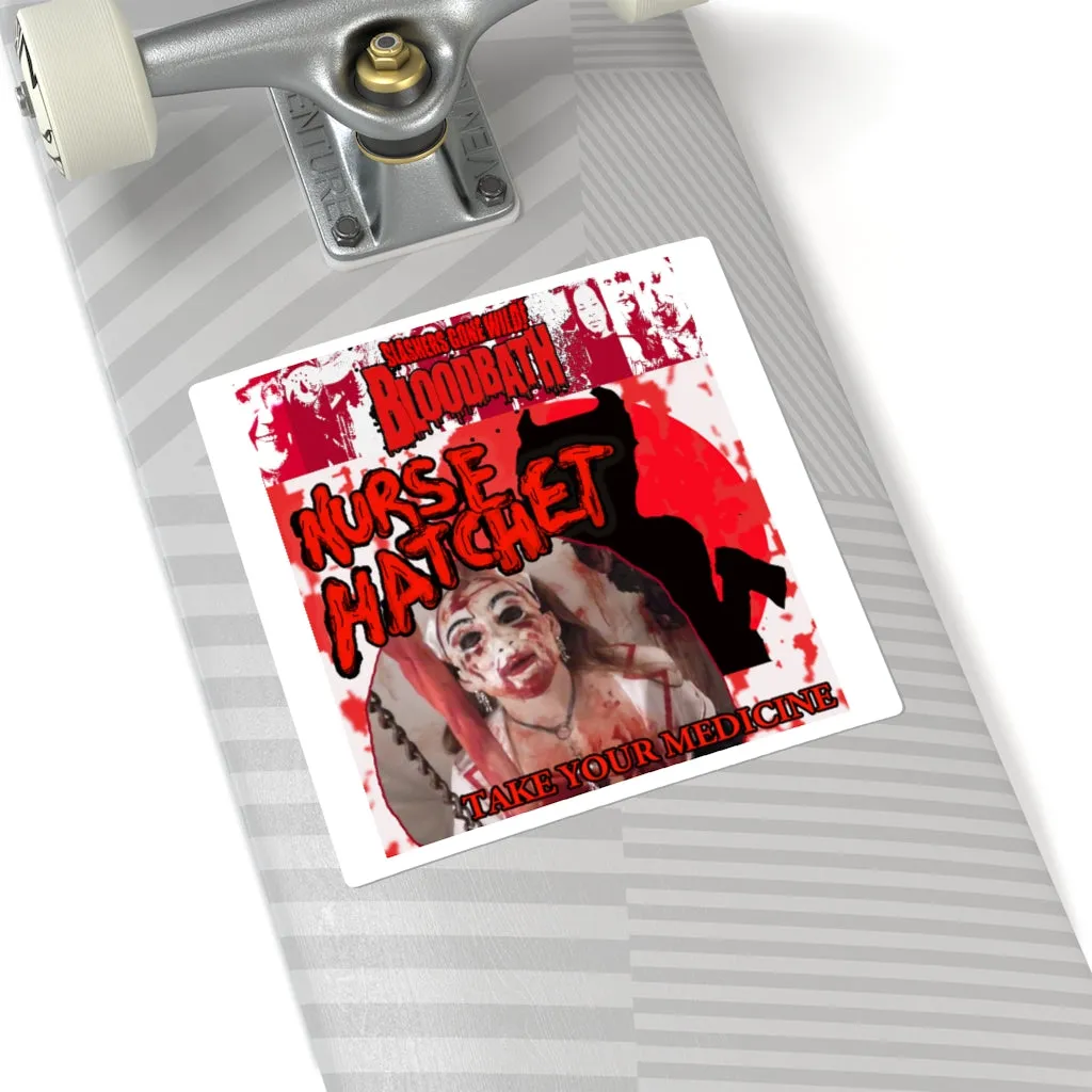 Nurse Hatchet Square Stickers