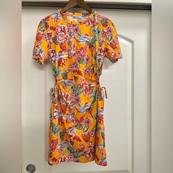 NWT Zara Tropical Jungle Dress with Cutouts