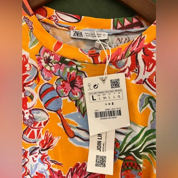 NWT Zara Tropical Jungle Dress with Cutouts