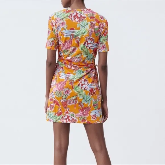 NWT Zara Tropical Jungle Dress with Cutouts