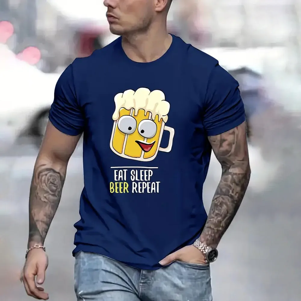 Oktoberfest Multi-Color Fun Printed Short-Sleeved T-Shirt