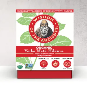 Organic Yerba Maté Hibiscus Tea Bags, 16 Servings
