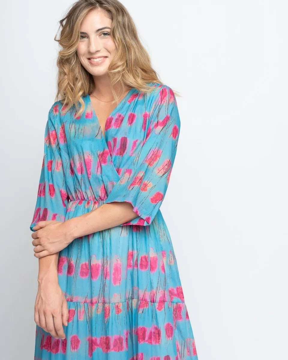 Painter V Neck Maxi Dress