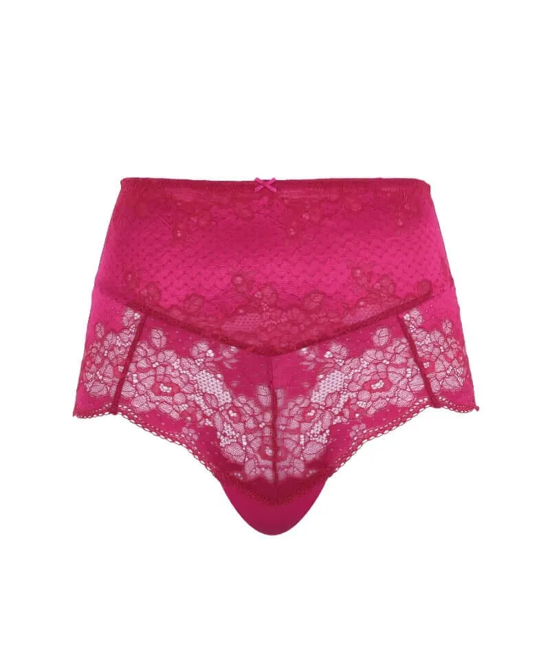 Panache Clara High Waist Brief - Orchid/Red