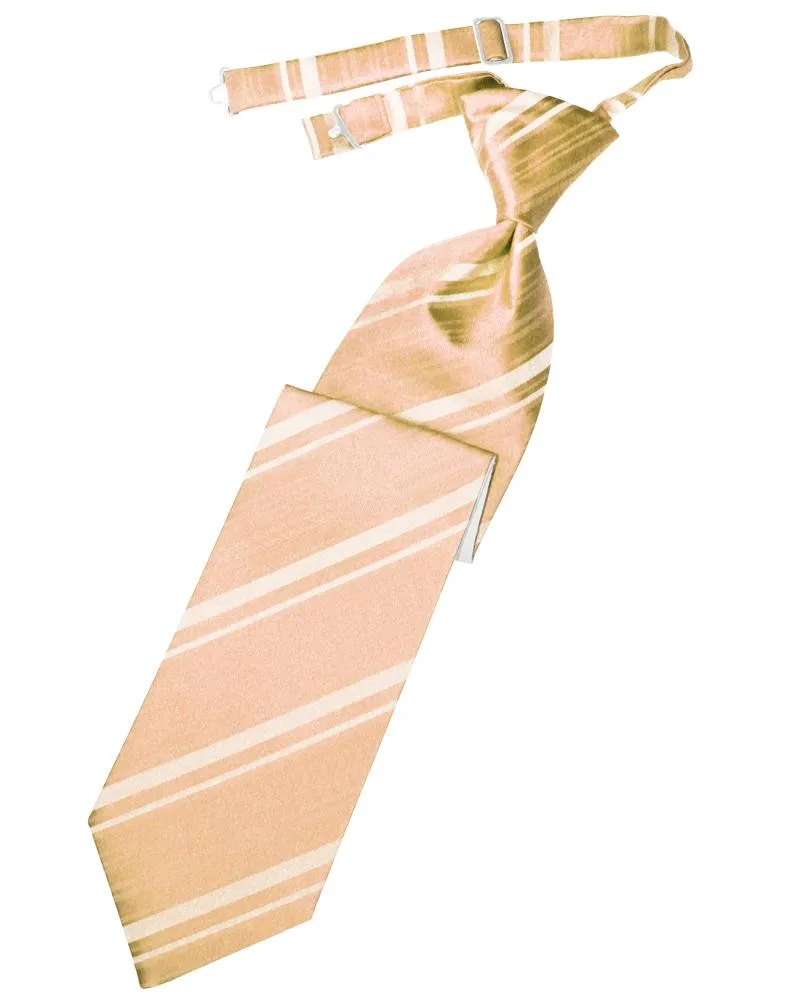 Peach Striped Satin Necktie