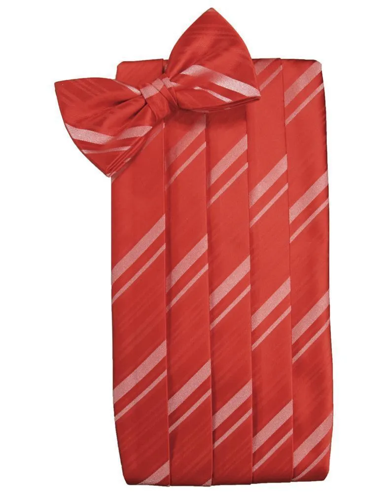 Persimmon Striped Satin Cummerbund