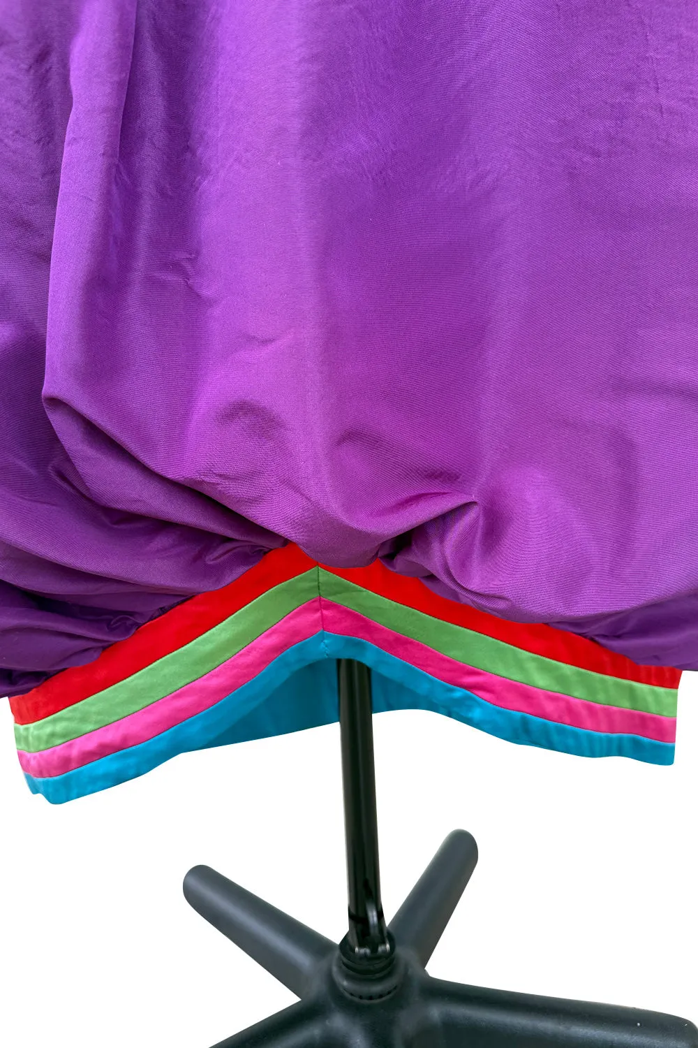 Phenomenal  Fall 1982 Valentino Purple Rainbow Silk Puff Dress