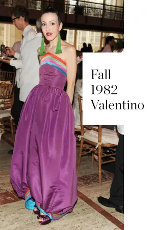 Phenomenal  Fall 1982 Valentino Purple Rainbow Silk Puff Dress