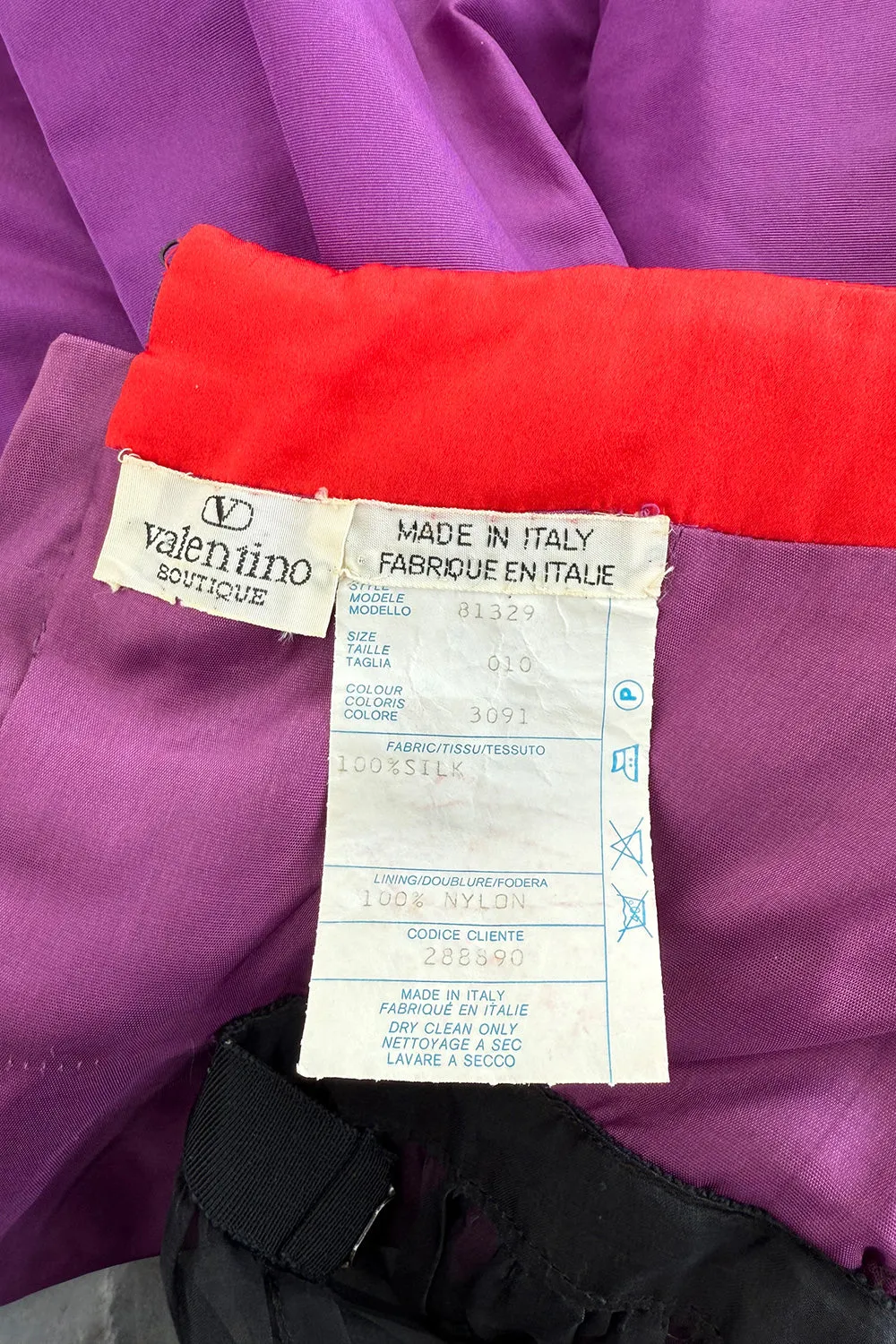 Phenomenal  Fall 1982 Valentino Purple Rainbow Silk Puff Dress