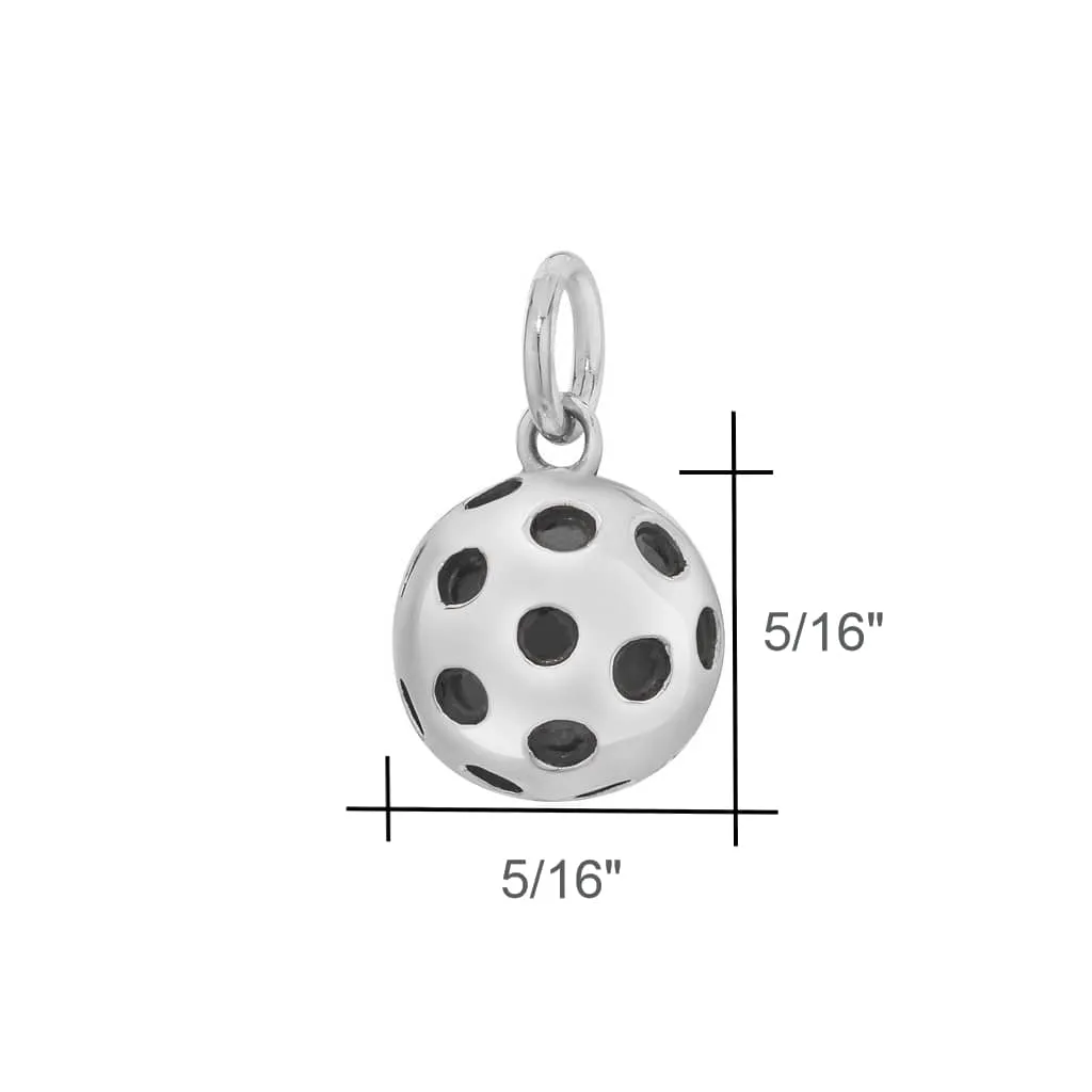 Pickleball Pendant | Solid Ball in White Gold
