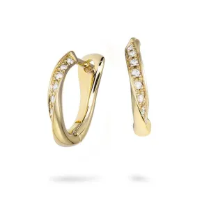Piero Milano Yellow Gold Diamond Twist Earrings