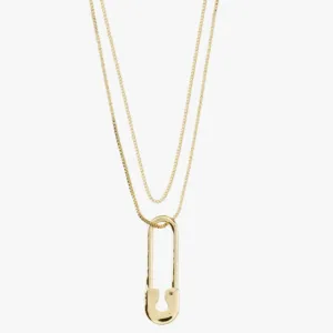 Pilgrim Pace Gold Safety Pin Pendant Necklace