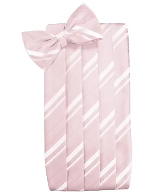 Pink Striped Satin Cummerbund