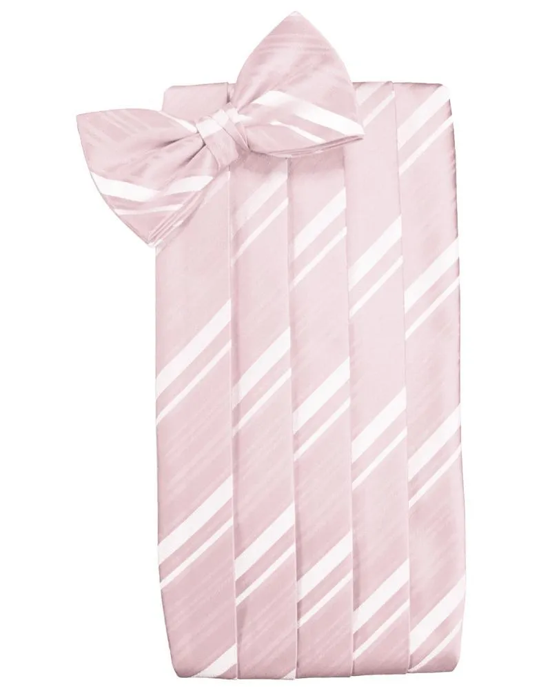 Pink Striped Satin Cummerbund