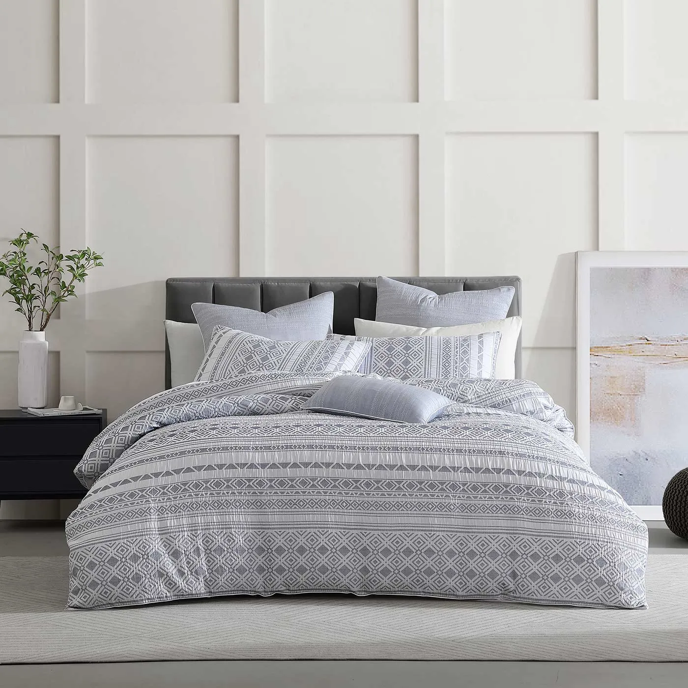 Platinum Collection THIAGO SLATE QUILT COVER SET
