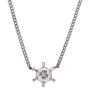 Platinum Diamond Station Pendant Necklace