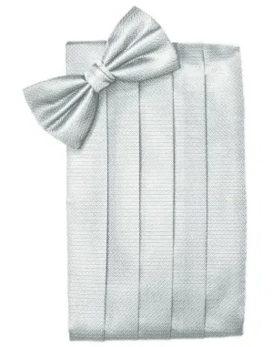 Platinum Herringbone Cummerbund