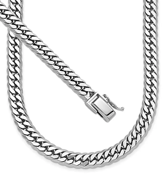 PLATINUM SOLID and Heavy, Polished Diamond Cut Curb Chain Necklaces