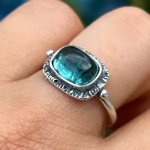 PRE-ORDER FOR LAURA- Aqua Tourmaline Ring- Sz 7