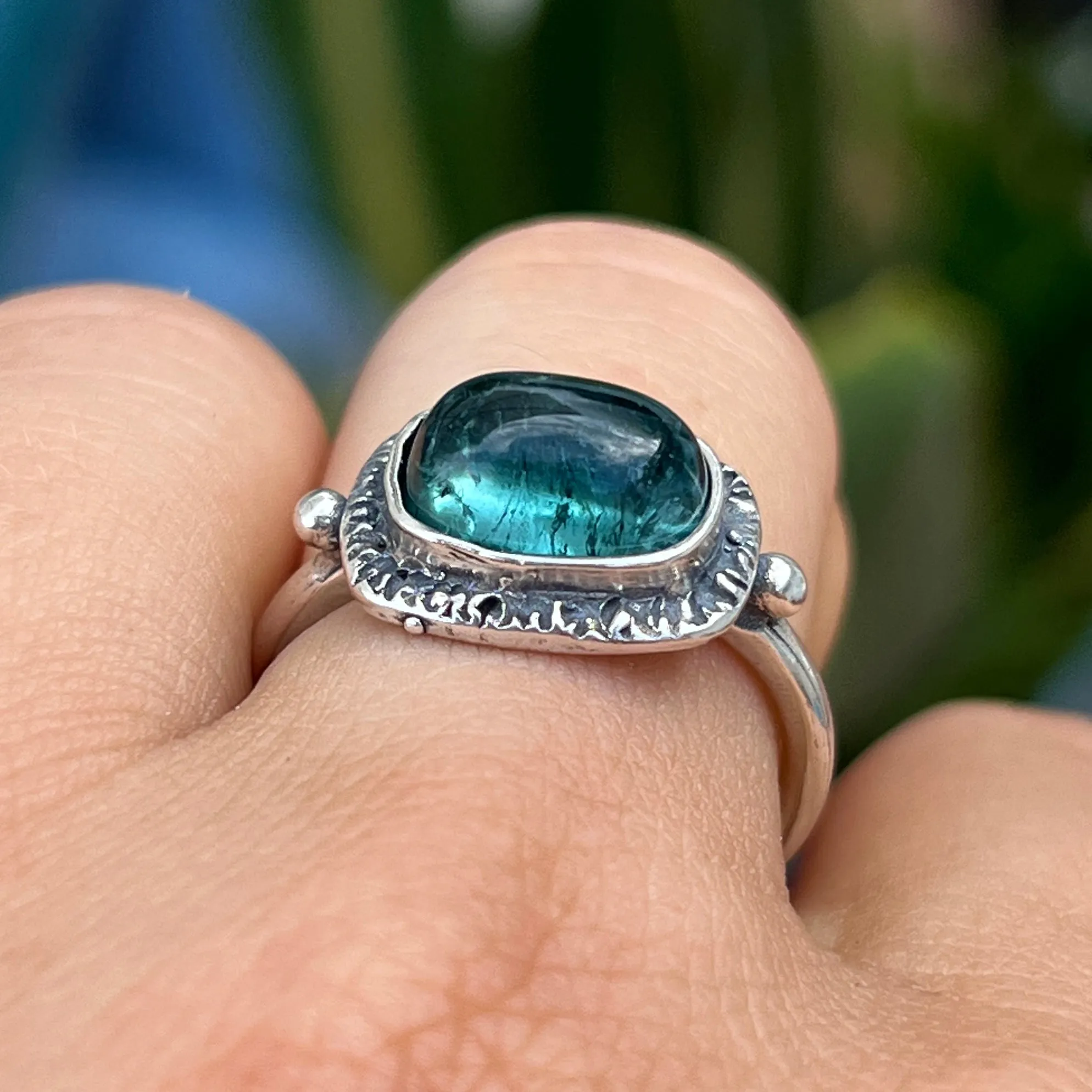 PRE-ORDER FOR LAURA- Aqua Tourmaline Ring- Sz 7