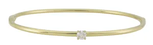 Prong Set Solitaire Round Brilliant-cut Diamond Bangle Bracelet