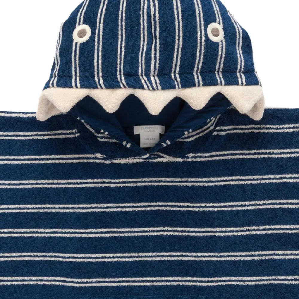 Purebaby Marine Stripe Towelling Poncho