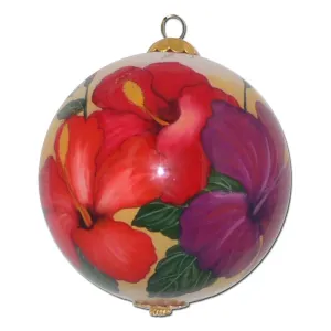 Radiant Hibiscus Hawaiian Christmas Ornament