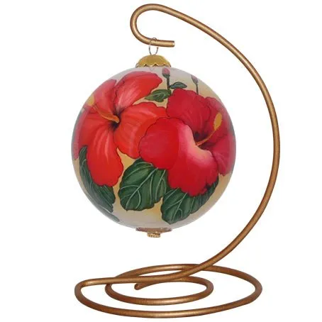 Radiant Hibiscus Hawaiian Christmas Ornament