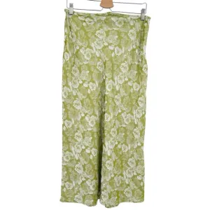 Rahi Womens Spring Cottagecore Boho Stretch Floral Midi Skirt Size L Green