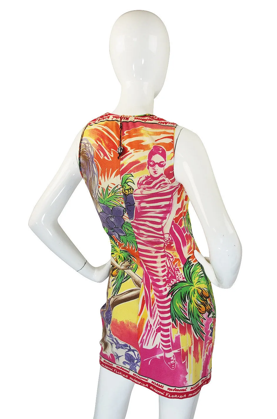 Rare 1990s Versace Couture Miami T Shirt Dress