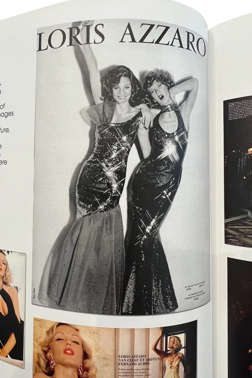 Rare Spring 1973 Loris Azzaro Ad Campaign Documented Gold Metallic Sequin Backless Halter Dress