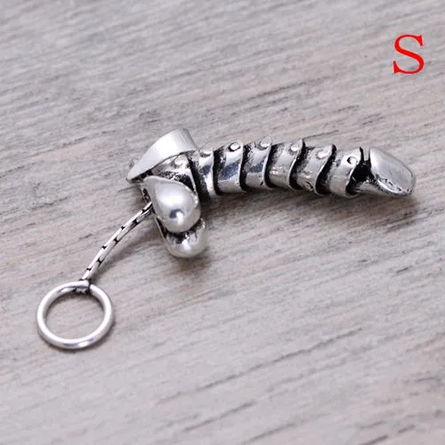 Real 925 Sterling Silver Pendant Sex Penis Fun