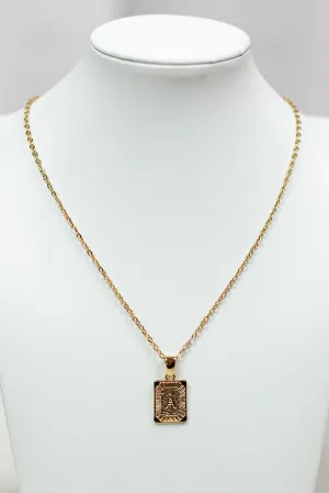 Rectangle Initial Necklace, VARIOUS