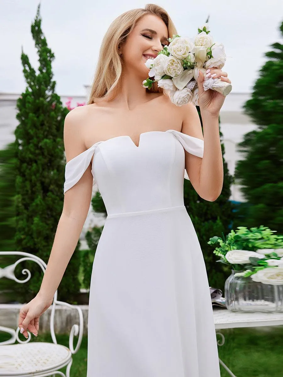 Robe de demoiselle d'honneur sans manches en mousseline de soie taille haute col carré