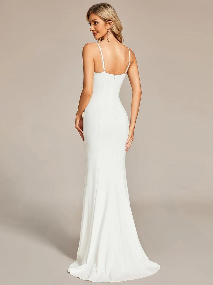 Robe de mariée sirène Élégante en dentelle avec bretelles fines(Vente finale)