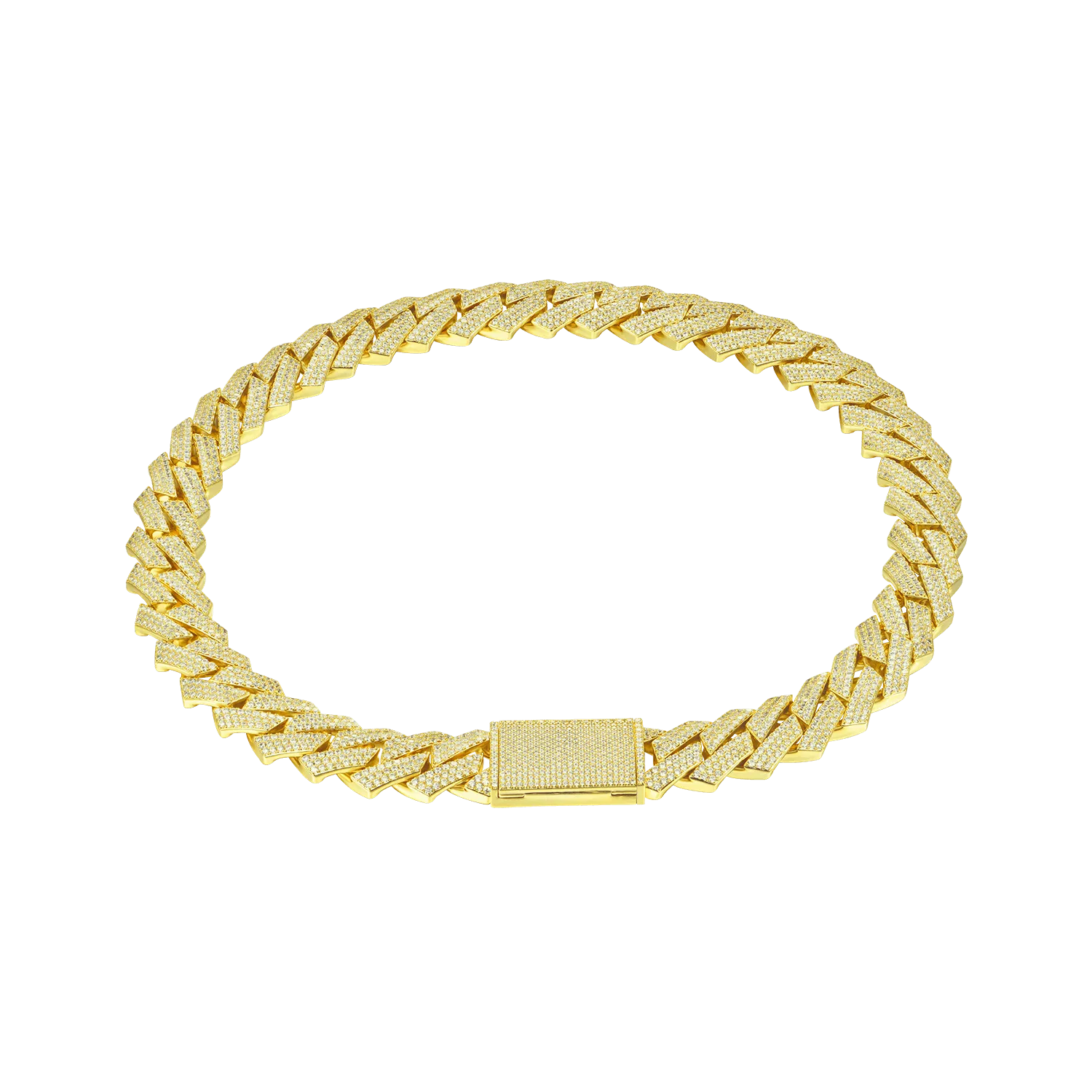 Round Cut Prong Cuban Link Chain - 19mm
