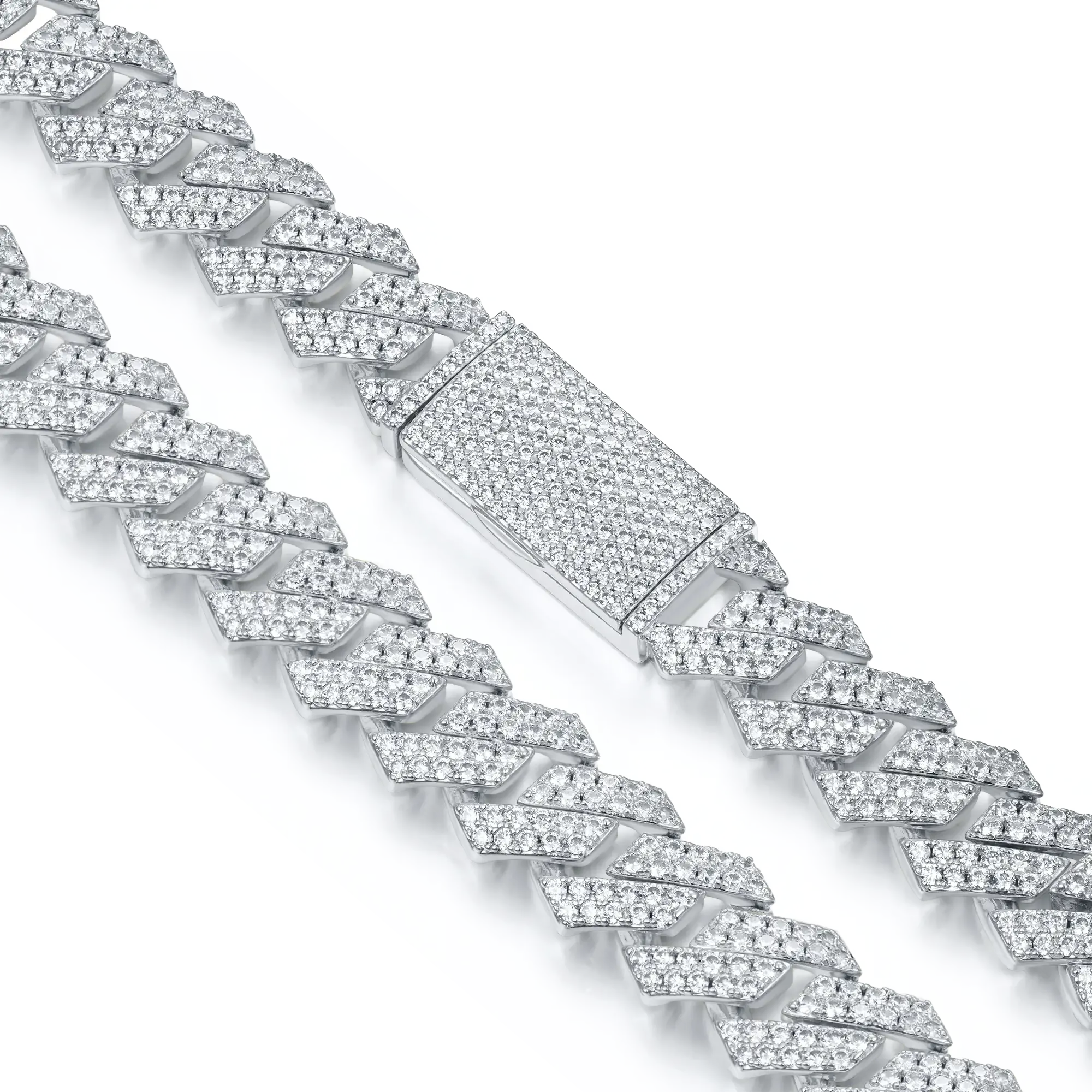 Round Cut Prong Cuban Link Chain - 19mm