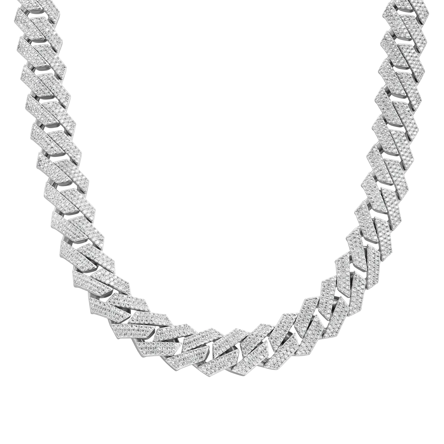 Round Cut Prong Cuban Link Chain - 19mm