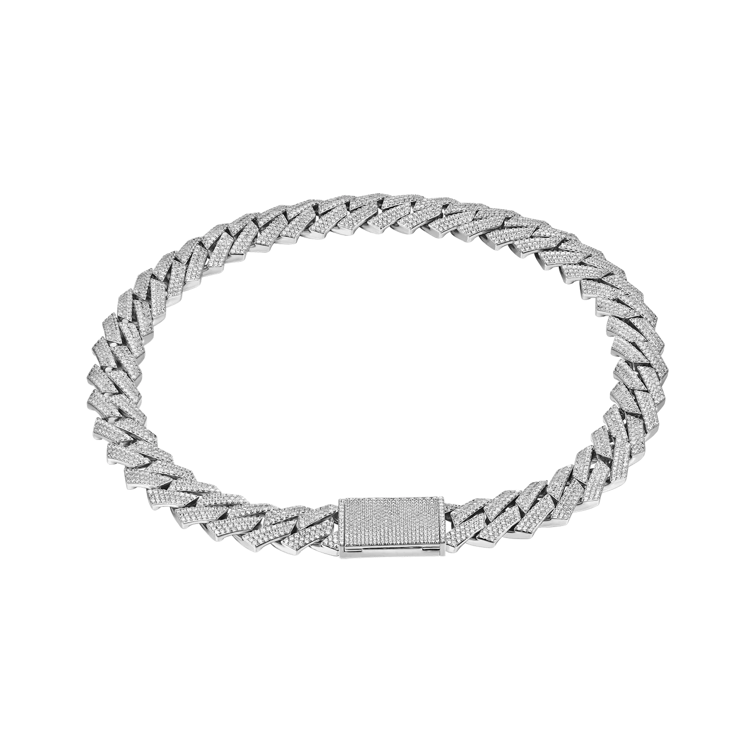 Round Cut Prong Cuban Link Chain - 19mm