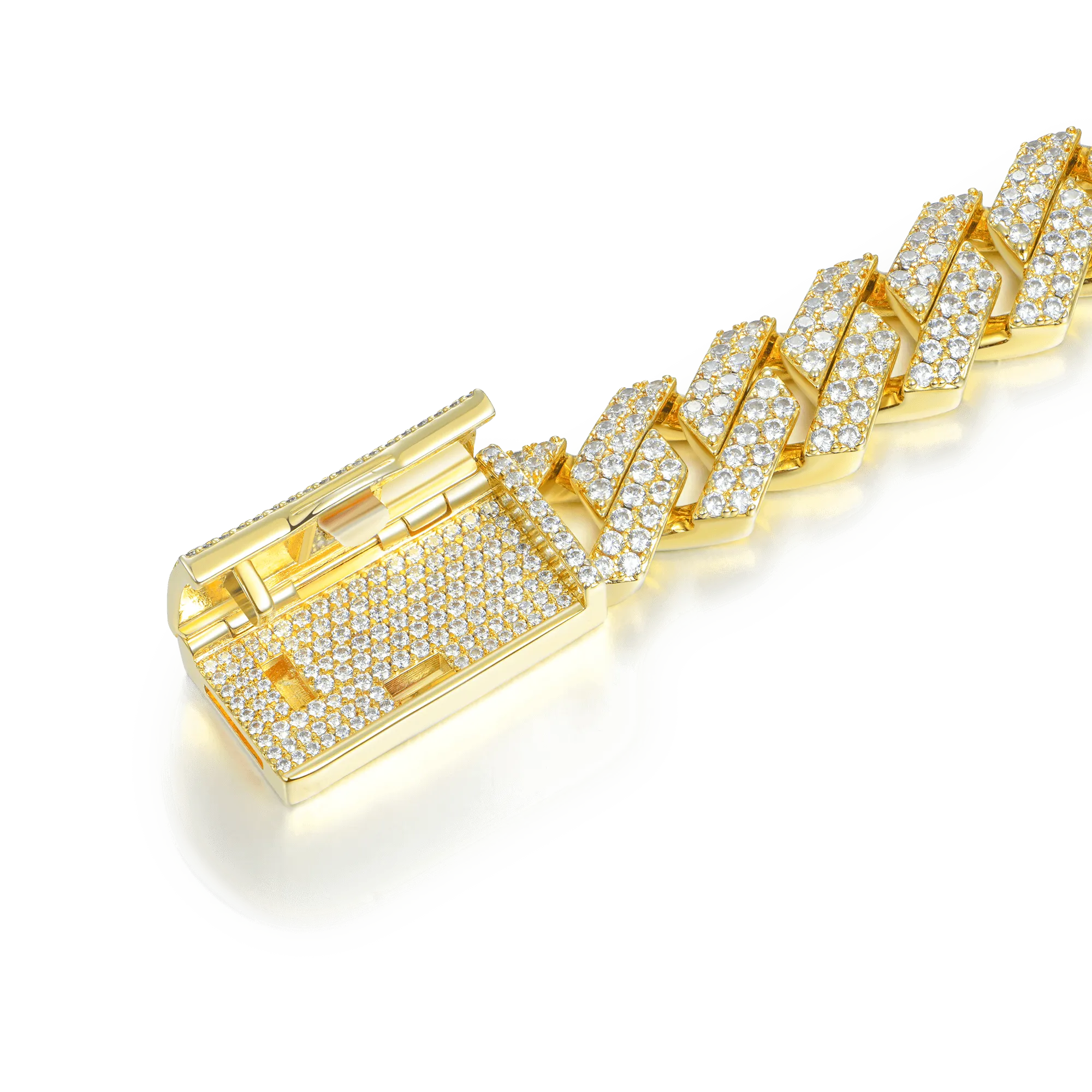 Round Cut Prong Cuban Link Chain - 19mm