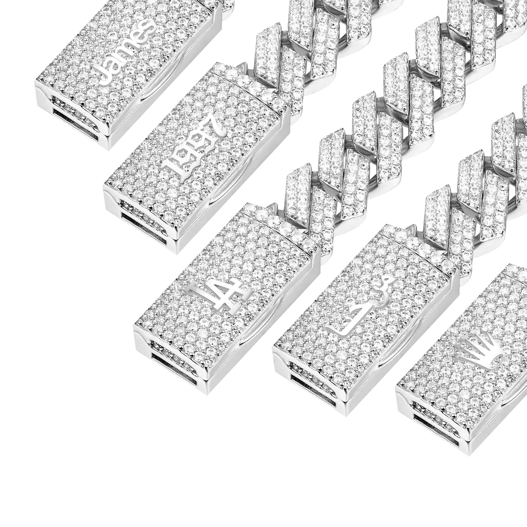 Round Cut Prong Cuban Link Chain - 8mm