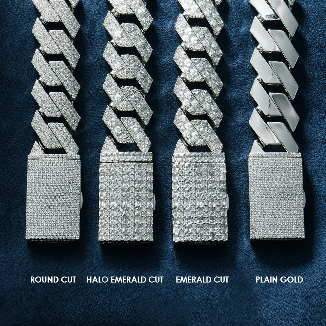 Round Cut Prong Cuban Link Chain - 8mm