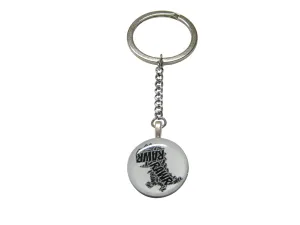 Round Fun T Rex Dinosaur Pendant Keychain