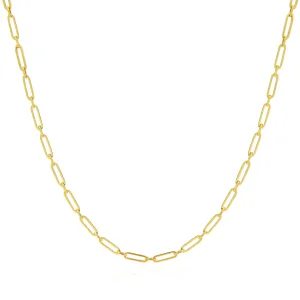 Round Link Paperclip Chain Necklace