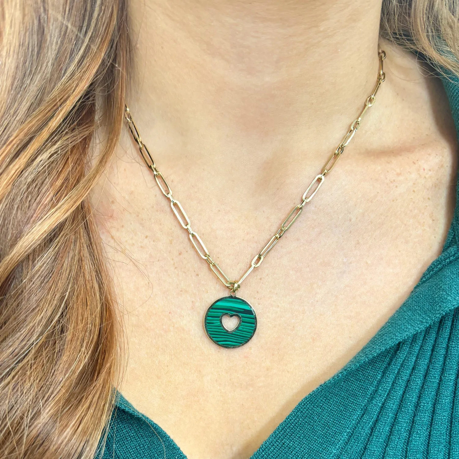 Round Link Paperclip Chain Necklace