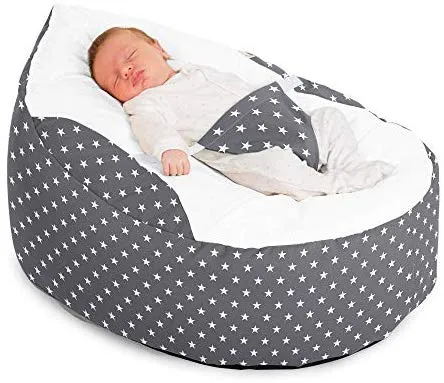 Rucomfy Luxury Cuddle Soft Stars Gaga Baby Bean Bag (Platinum): Amazon.co.uk: Baby