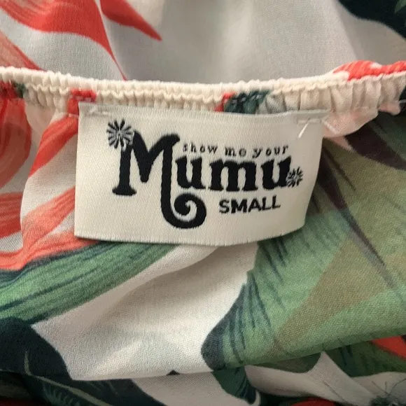 Show Me Your Mumu Coral Green Tropical Heather Halter Dress