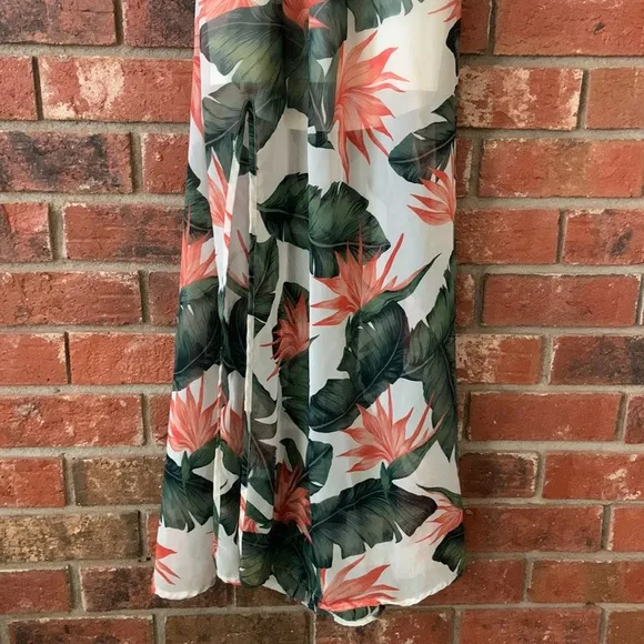 Show Me Your Mumu Coral Green Tropical Heather Halter Dress